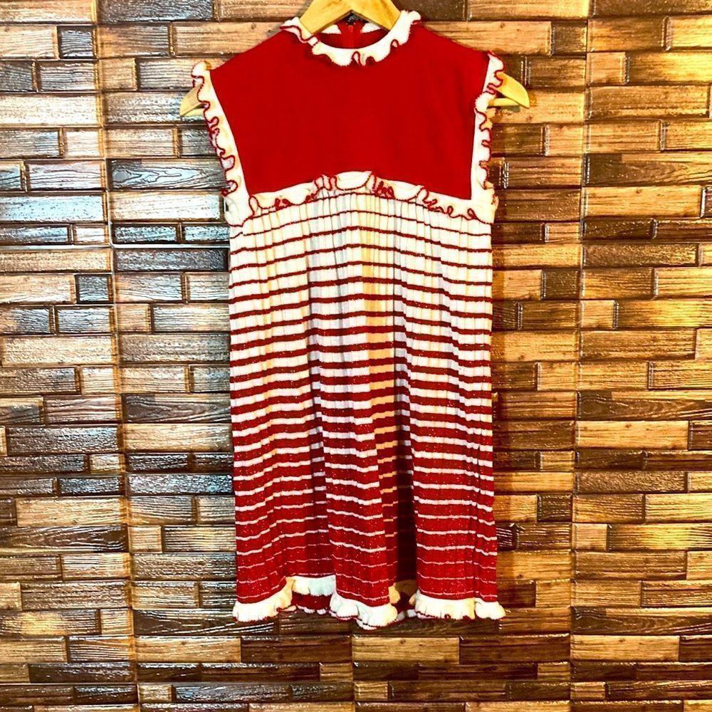 90’s Vintage Rosy Gee medium Girls Dress Red & White
